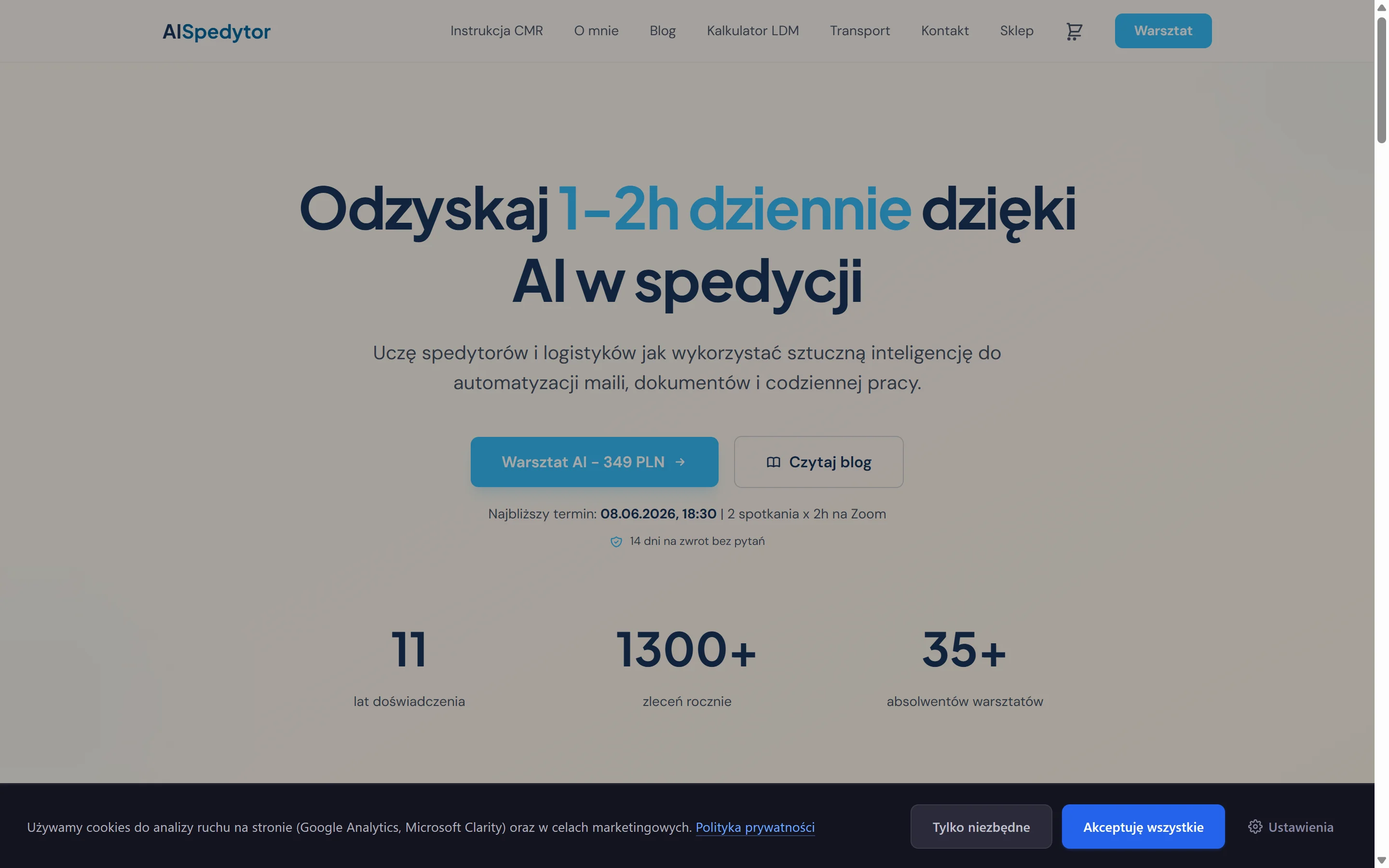 AISpedytor.com - warsztat AI dla spedytorów