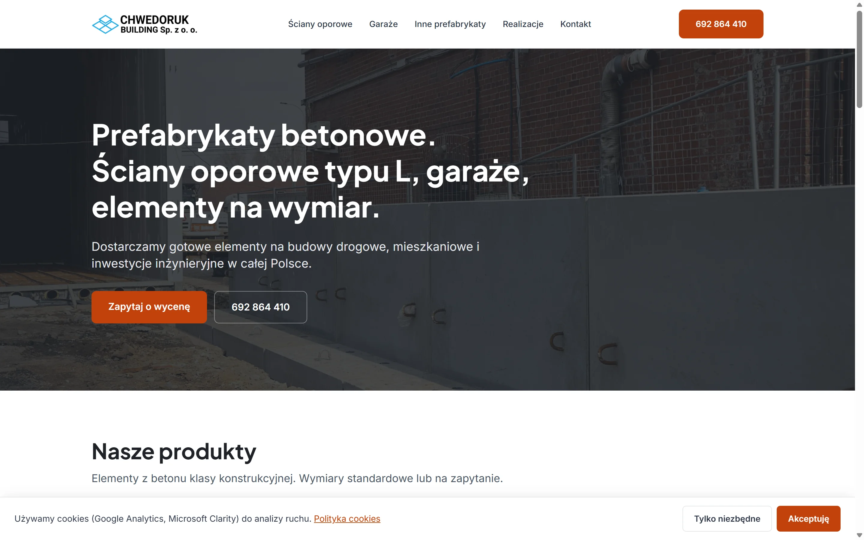 Strona Chwedoruk Building - prefabrykaty betonowe