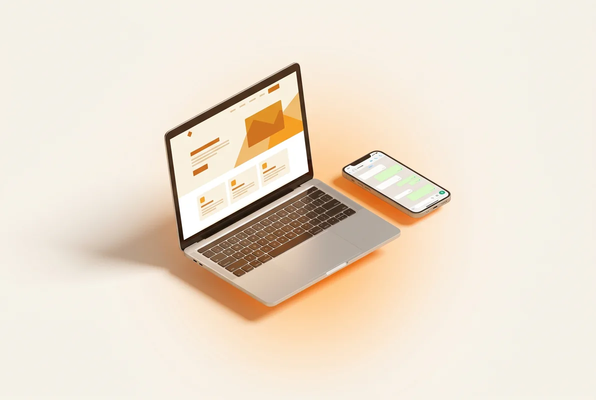Tak wygląda strona dla małej firmy z Kuźni AI: szybki layout cream + ember + WhatsApp jako primary CTA